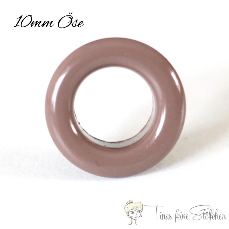 10mm taupe Ösen mit Scheibe - 10er Set