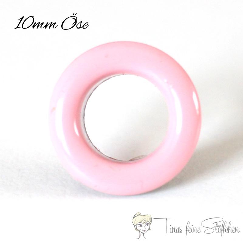 10mm rosa Ösen mit Scheibe - 10er Set