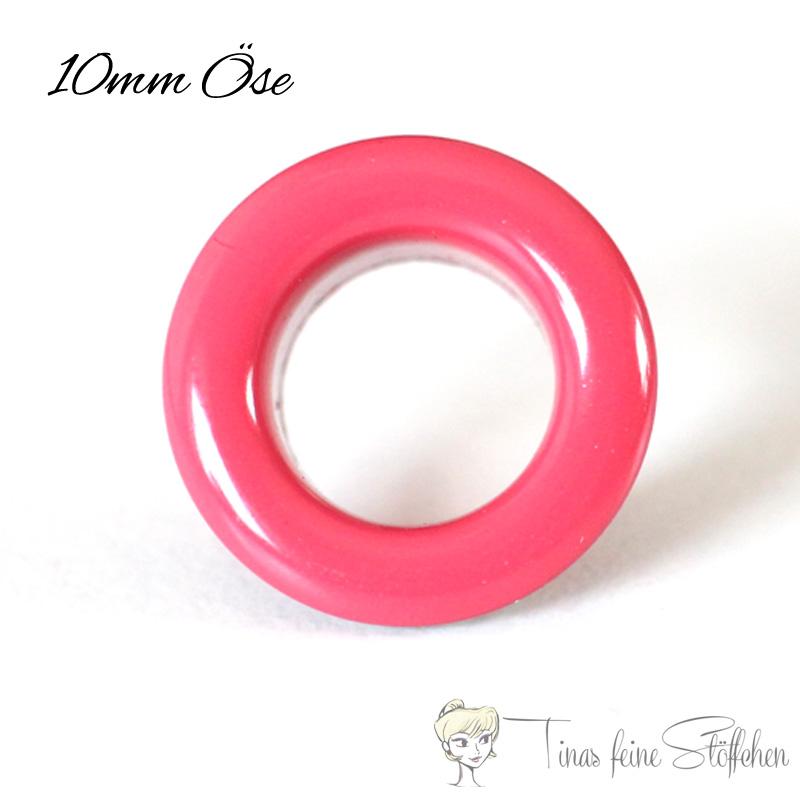 10mm fuchsie Ösen mit Scheibe - 10er Set