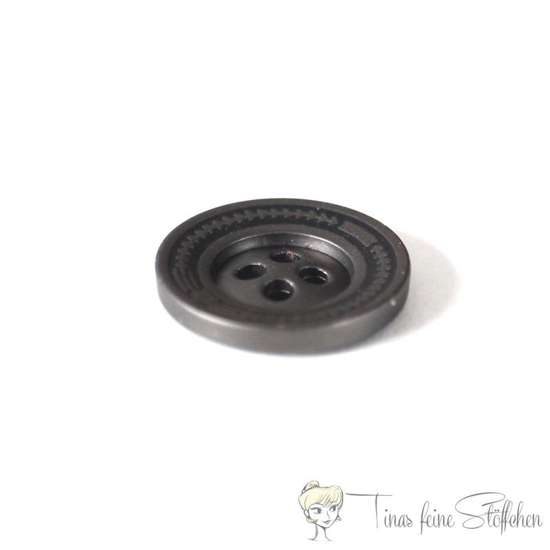 Metal button 15mm - schwarz 4-hole, flatback