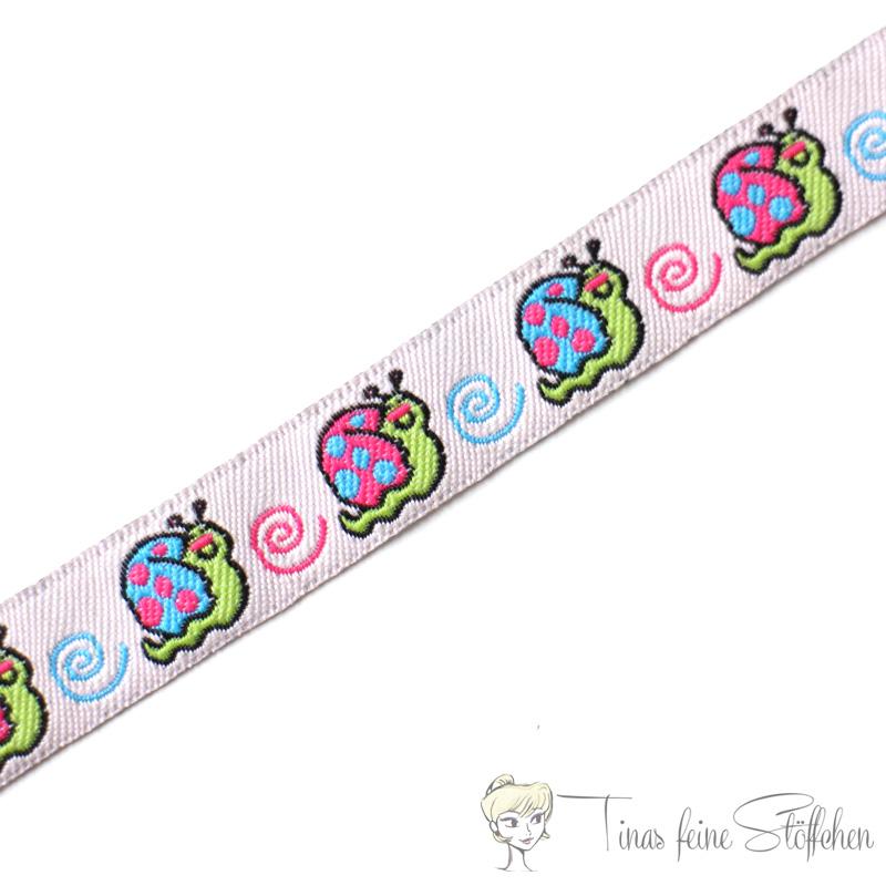 16mm colorful snails woven ribbon