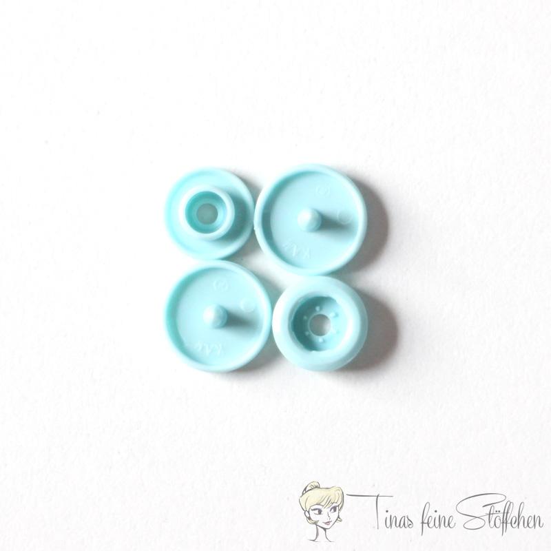 Set of 10 KAM-Snaps T5 light turquoise - Ø 12,4mm