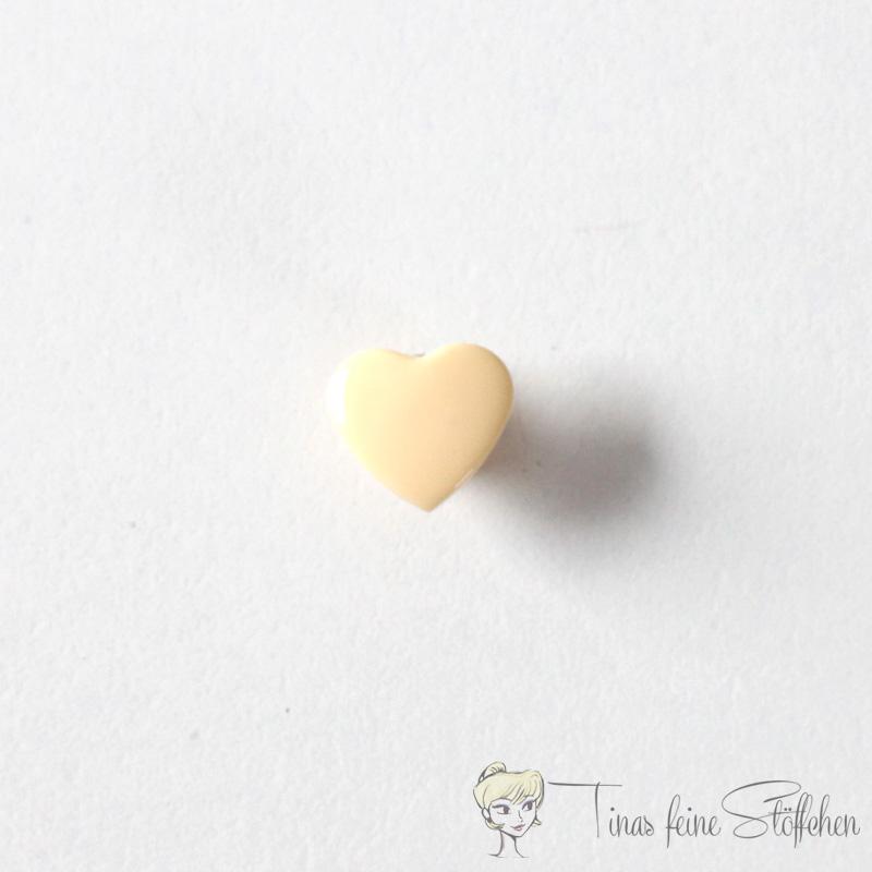 Set of 10 KAM-Snaps T5 hearts apricot - Ø 12,4mm