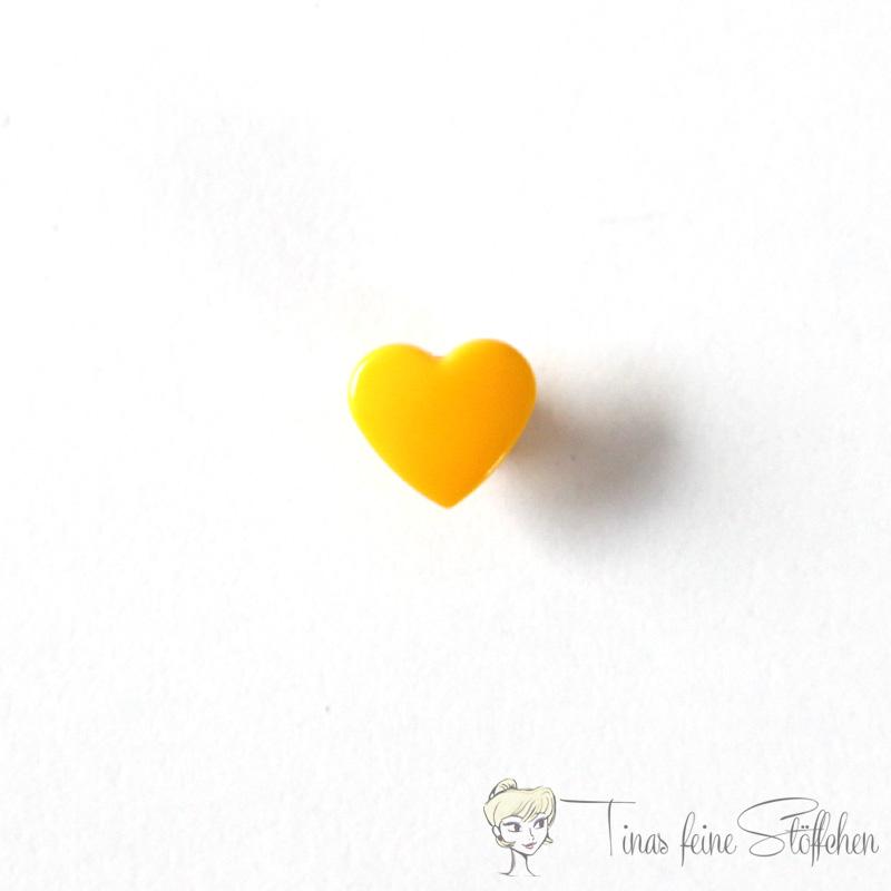 Set of 10 KAM-Snaps T5 hearts golden - Ø 12,4mm