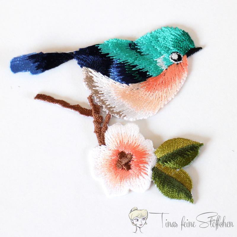 Bird on a branch hanger embroidery application