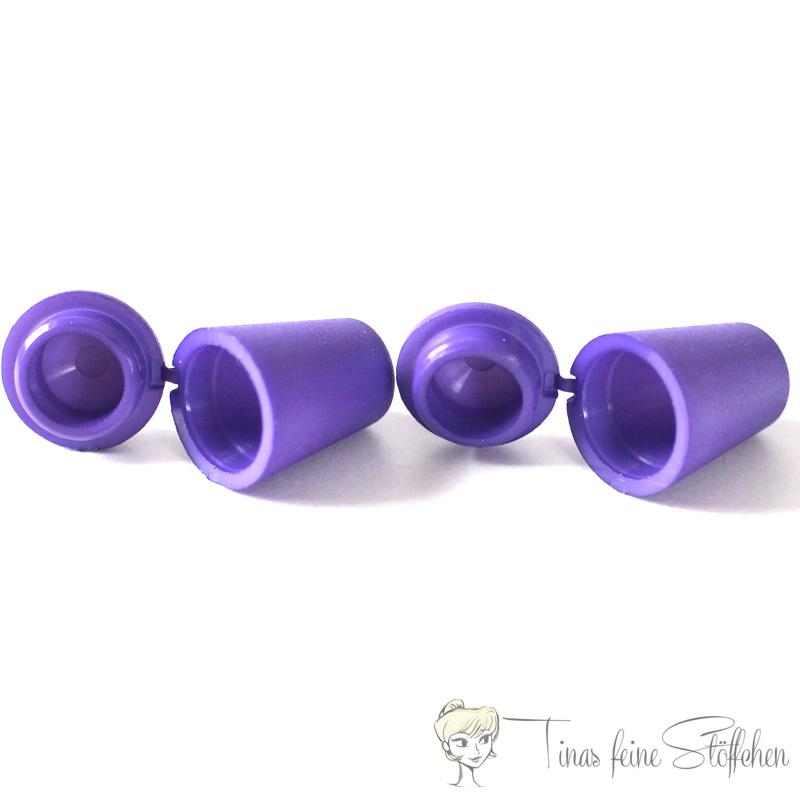 2 pcs. Hoodie cord plastic endcap purple with closure for 5mm hoodie cords