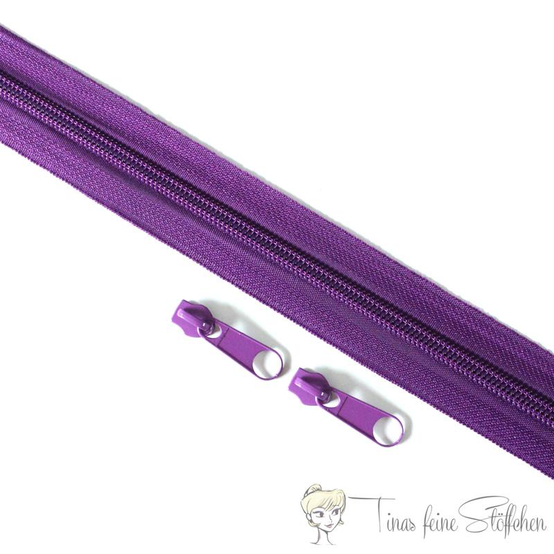 Endless purple zipper made of nylon - bead width 5mm