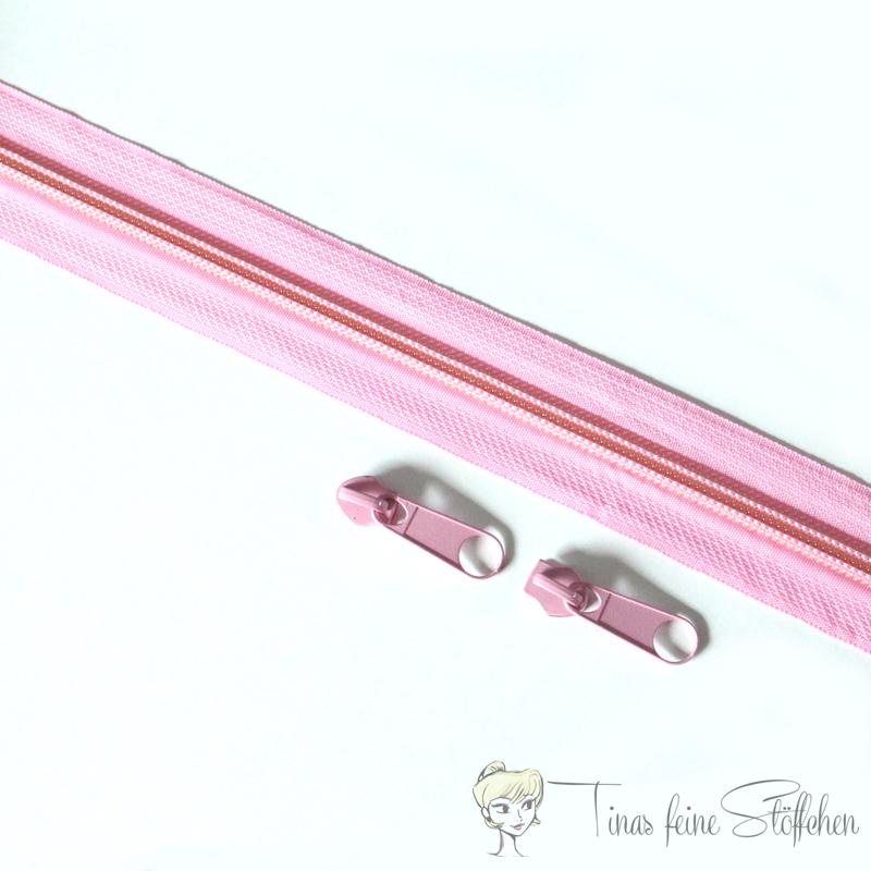 Endless pink zipper made of nylon - bead width 5mm