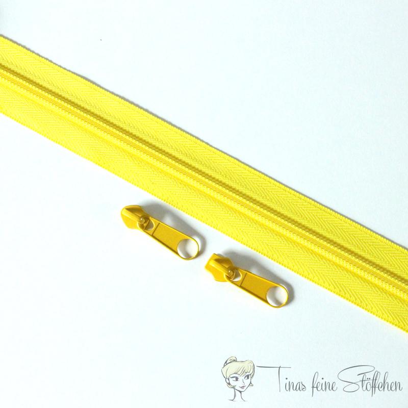 Endless yellow zipper made of nylon - bead width 5mm