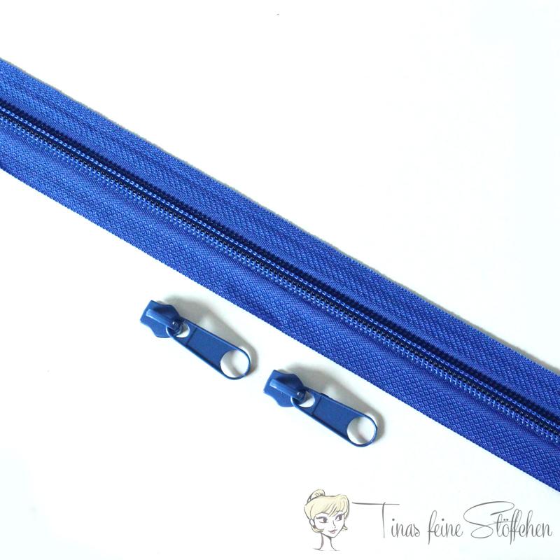 Endless blue zipper made of nylon - bead width 5mm