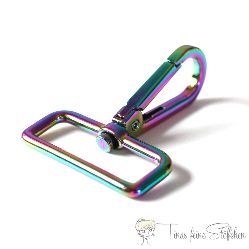 Bags carbine iridescent-rainbow metal for 38mm webbings