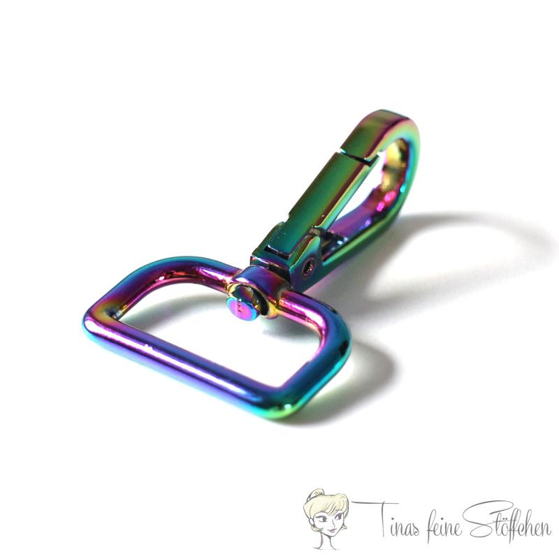 Bags carbine iridescent-rainbow metal for 25mm webbings