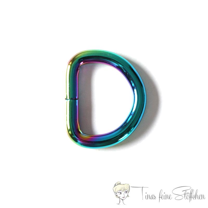 Rainbow metal D-Ring for 25mm webbings - thickness version