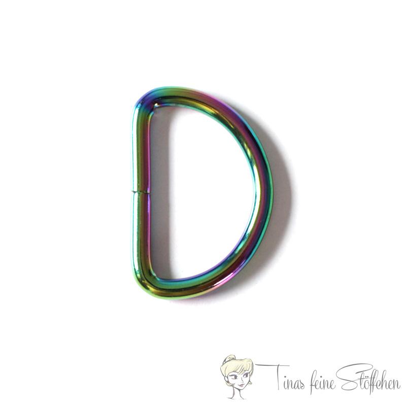 Rainbow metal D-Ring for 38mm webbings - thickness version