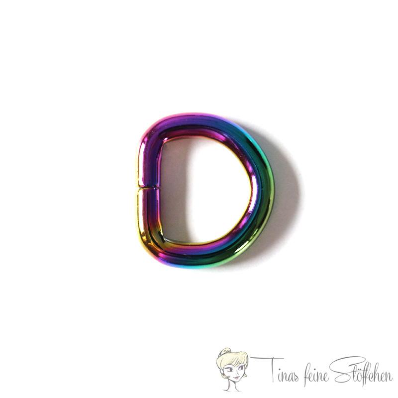 Rainbow metal D-Ring for 20mm webbings - thickness version