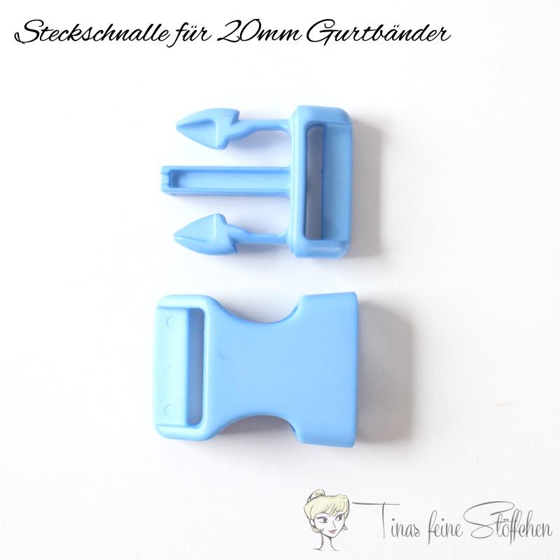 Snap buckle light blue for 20mm webbings