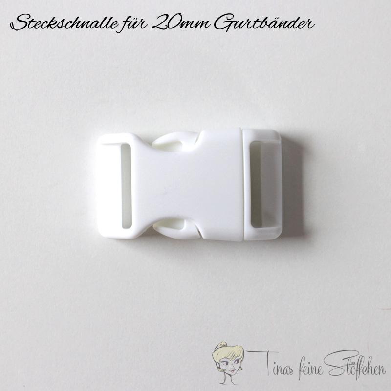 Snap buckle white for 20mm webbings