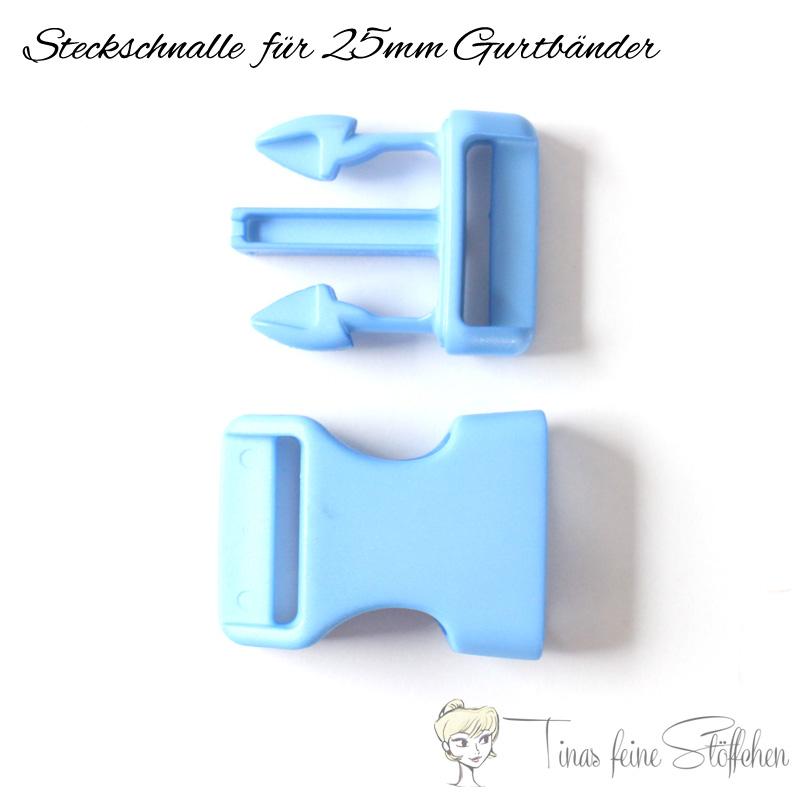 Steckschnalle hellblau für 25mm Gurtbänder