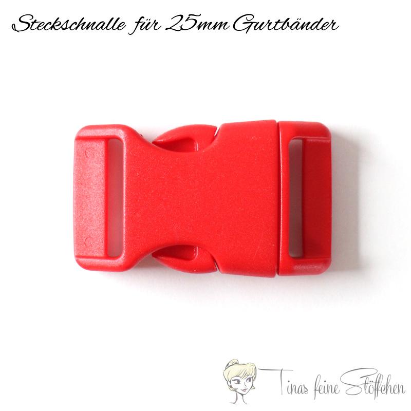 Steckschnalle rot für 25mm Gurtbänder