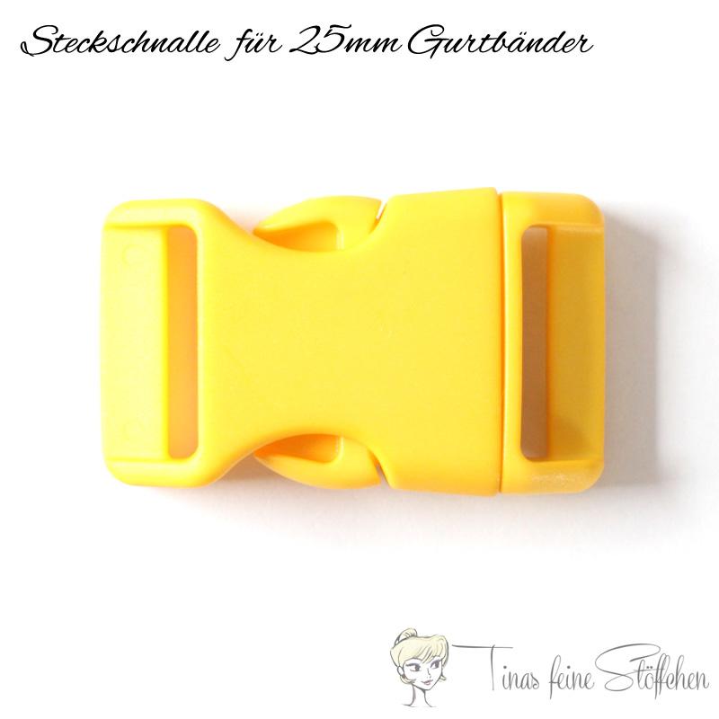 Snap buckle yellow for 25mm webbings