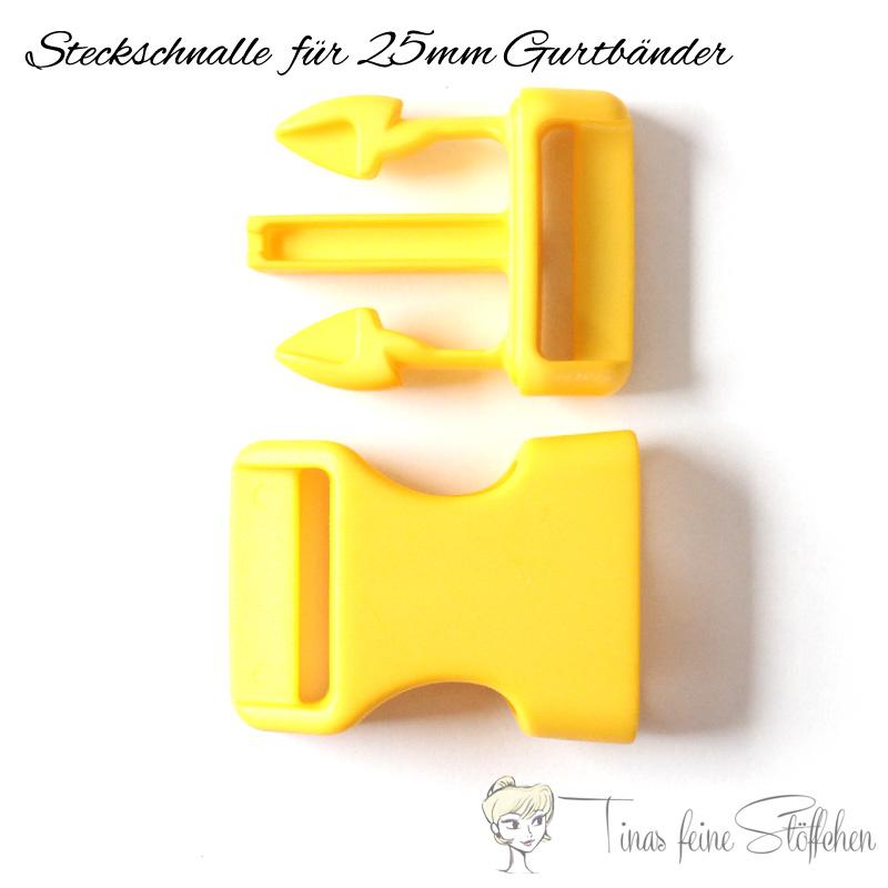 Snap buckle yellow for 25mm webbings