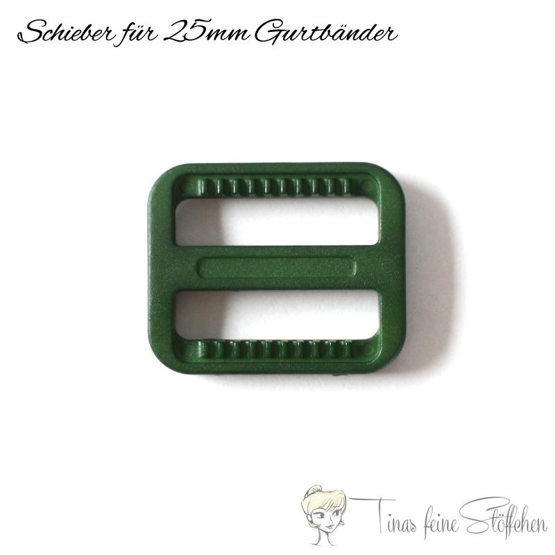 slider olive green for 25mm webbings