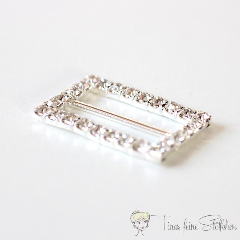 Nice silver slider with rhinestones for 20mm webbings