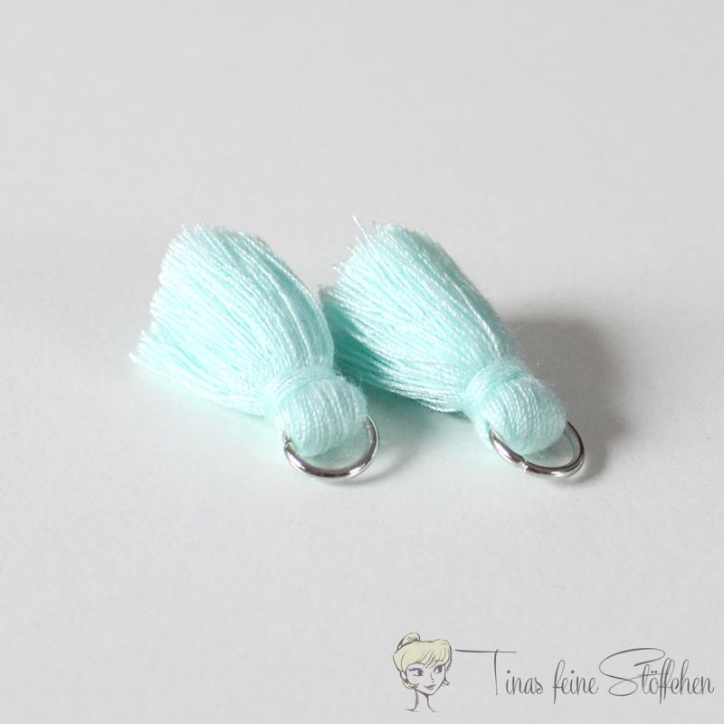 2cm tassel aquamarine cotton - with metal ring