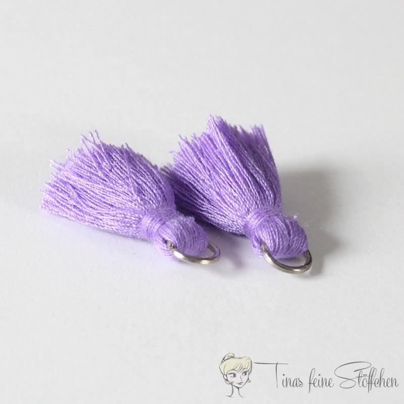 2cm tassel violet-blue cotton - with metal ring