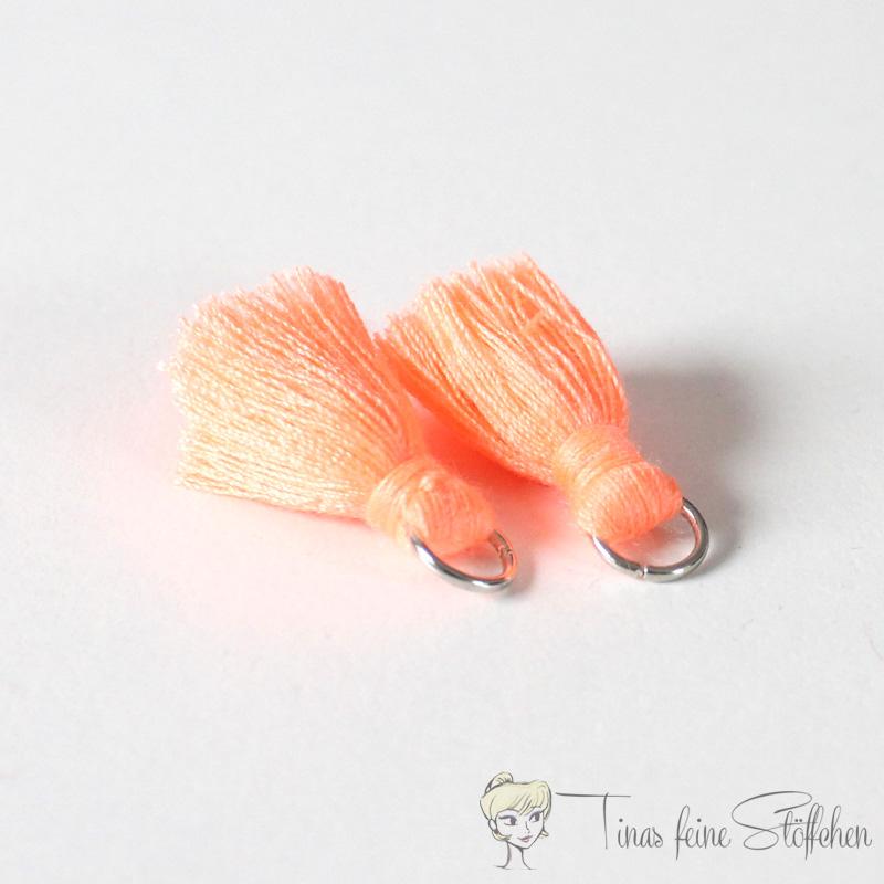 2cm tassel salmon cotton - with metal ring