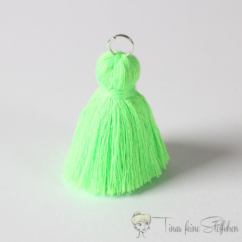 4cm light green cotton tassel - with metal ring