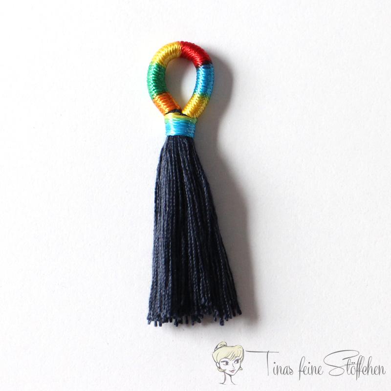 Beautiful handmade tassel made of cotton in navy blue