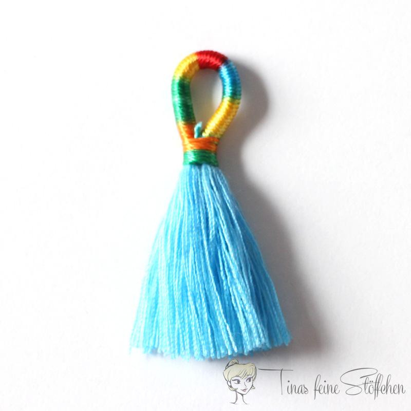 Beautiful handmade tassel made of cotton in light blue