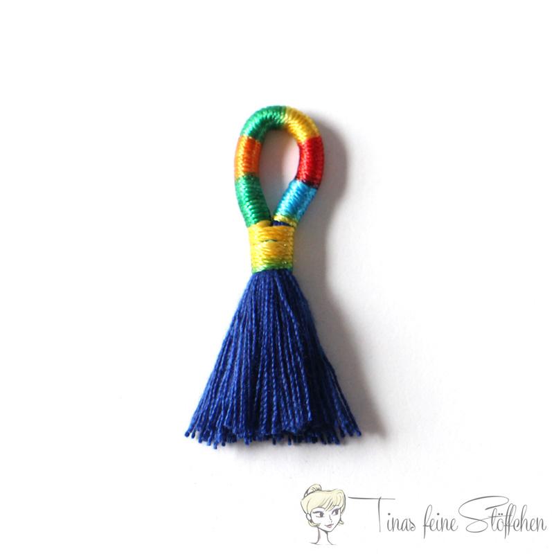 Beautiful handmade tassel made of cotton in dank blue