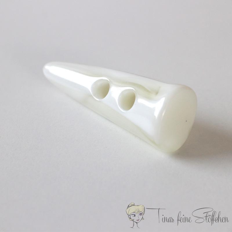 Toggle button white/grey with two holes - approx. 54mm