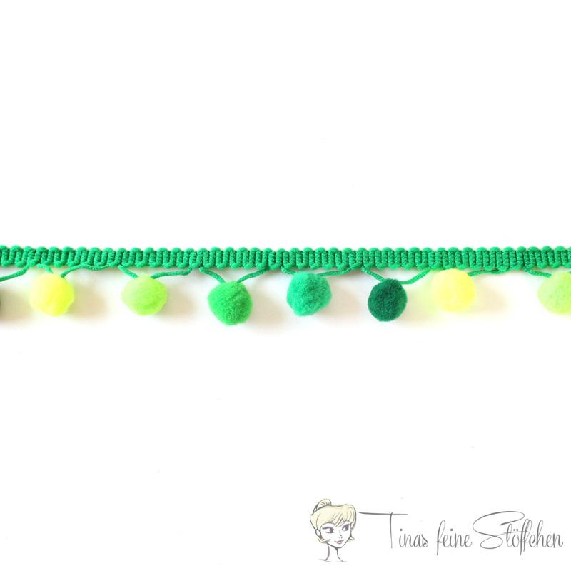 Green PomPon ribbon - approx. 1,5cm width and 1cm pompoms