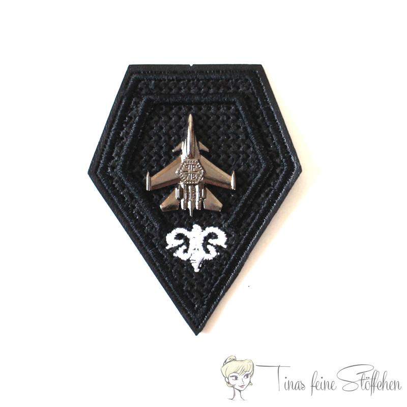 Imitation leather patch black with plane silver