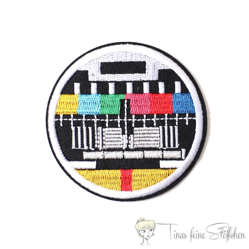 TV test pattern embroidery iron on application