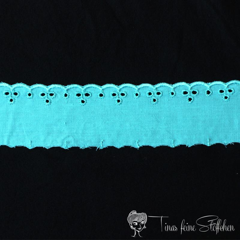 Lace ribbon turquoise flower pattern - approx. 4cm width