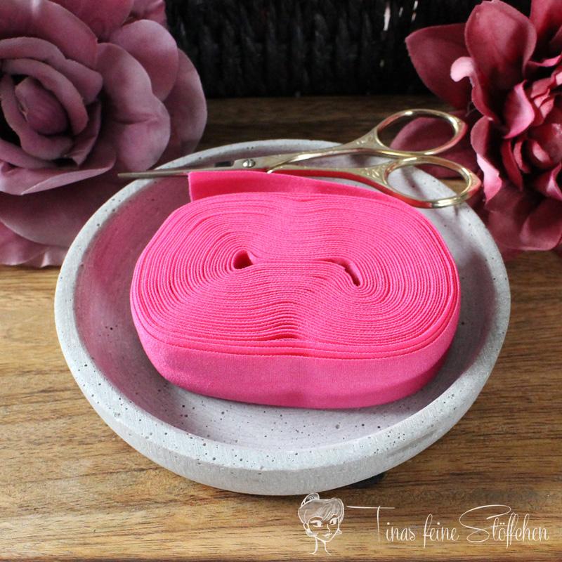 Elastic inclined band fuchsia - 2,5cm width