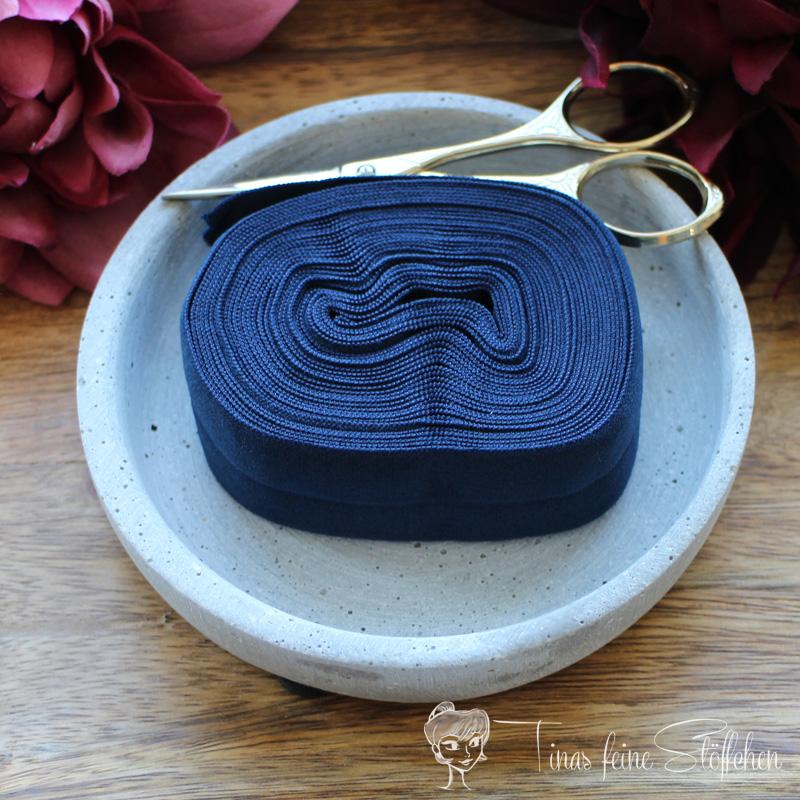 Elastic inclined band navy - 2,5cm width