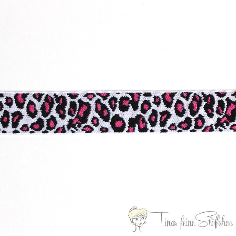 Beautiful elastic band with leopard pattern - 2,5cm width