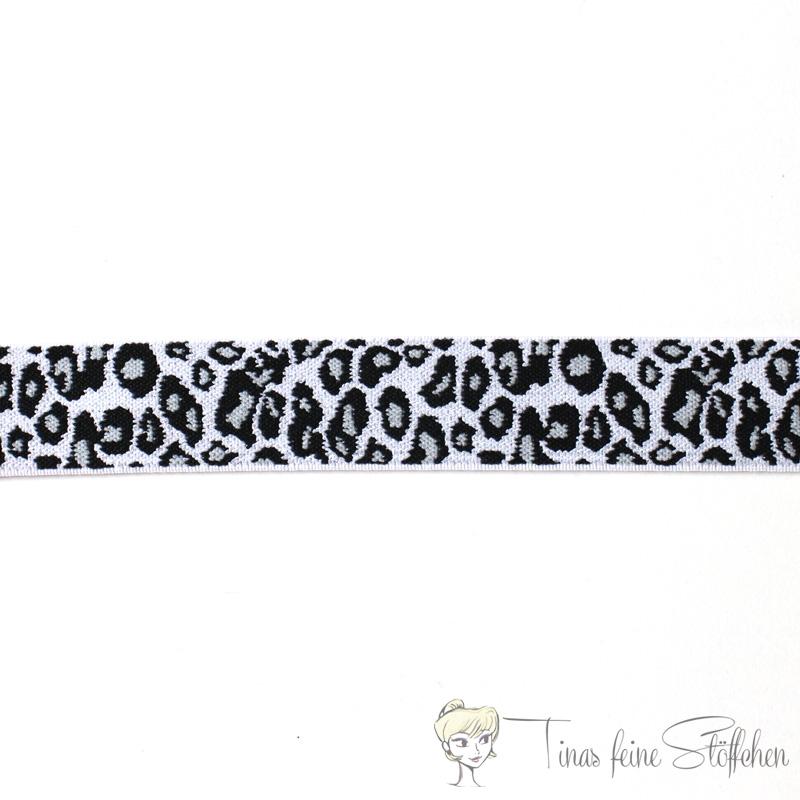 Beautiful elastic band with leopard pattern - 2,5cm width