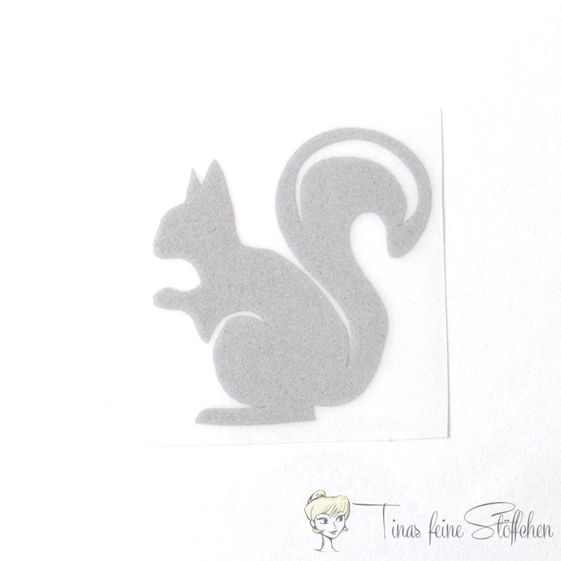 Reflektierende Applikation zum Aufbügeln - Eichhörnchen - ca. 4,8x5cm