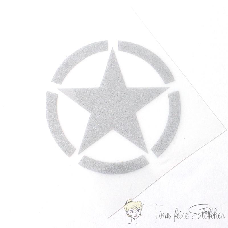 Reflective application for ironing on - US Army Star - approx. 5,5x5,5cm