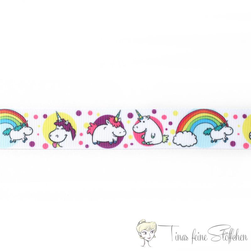 Rips ribbon with unicorns - 2,2 cm width