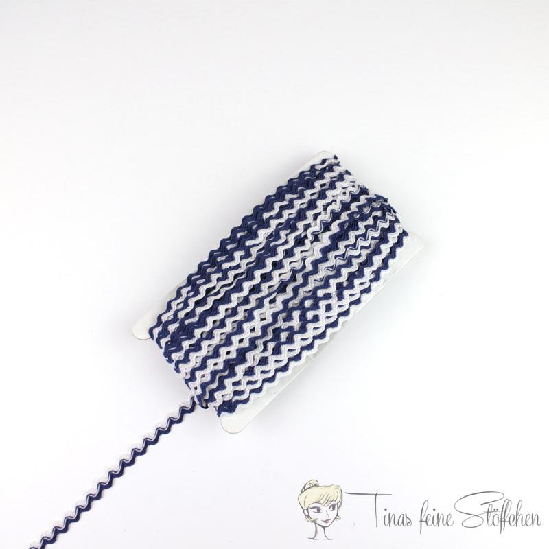 8mm serrated braid bicoloured white-navy