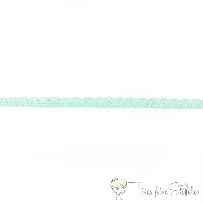 Cotton lace ribbon mint 15mm