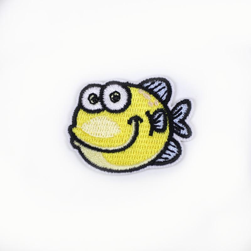 Fish embroidery iron on application