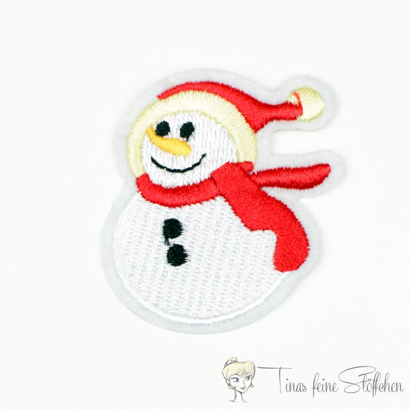 Snowman embroidery iron on application